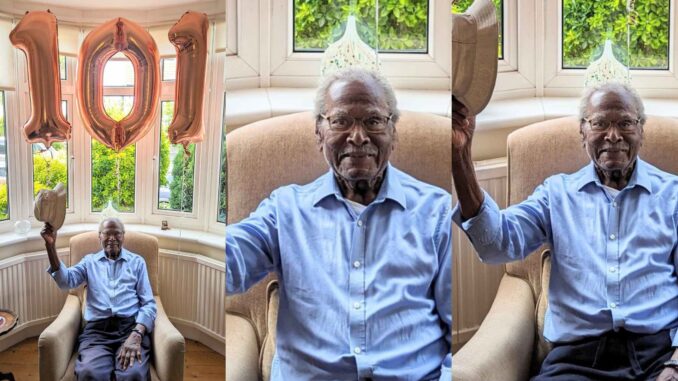 Man celebrates agile-looking dad as he turns 101