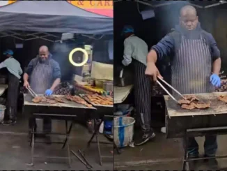 Nigerian man selling suya in London sparks reactions