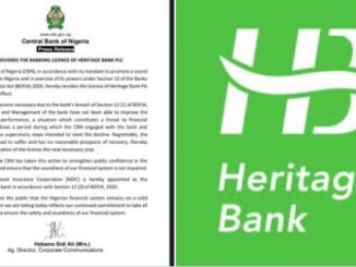 CBN Revokes Heritage Bank License Over Poor Financial Performance- Newsone