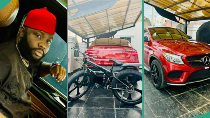 Cryptocurrency Expert Buys Beautiful Car, Takes Delivery of Benz Bicycle Like Cubana Chief Priest