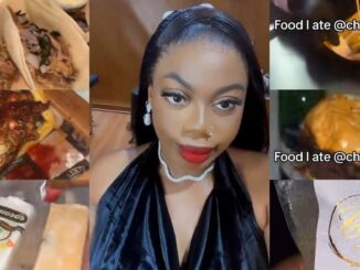 Nigerian lady flaunts food from Davido and Chioma's wedding