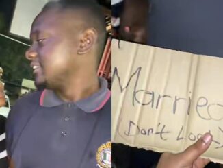 South African wife forces husband to carry 'married, don't look' sign