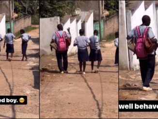 Boy hailed a 'gentleman' as he carries his female classmates' bags