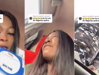 Lady flirtatiously gives policeman her particulars, his reaction trends