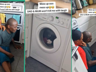 Nigerian Man And His Wife Who Visited Abroad Watch Washing Machine in Their Son's House