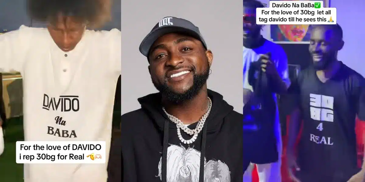 Davido's devoted fans unveil 'Davido Na Baba' and '30BG 4 Real' shirts, compose sweet song for singer