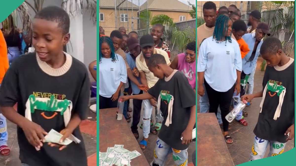 Young Boy Participating in Bottle Flip Challenge Emerges Champion, Wins Money in Public