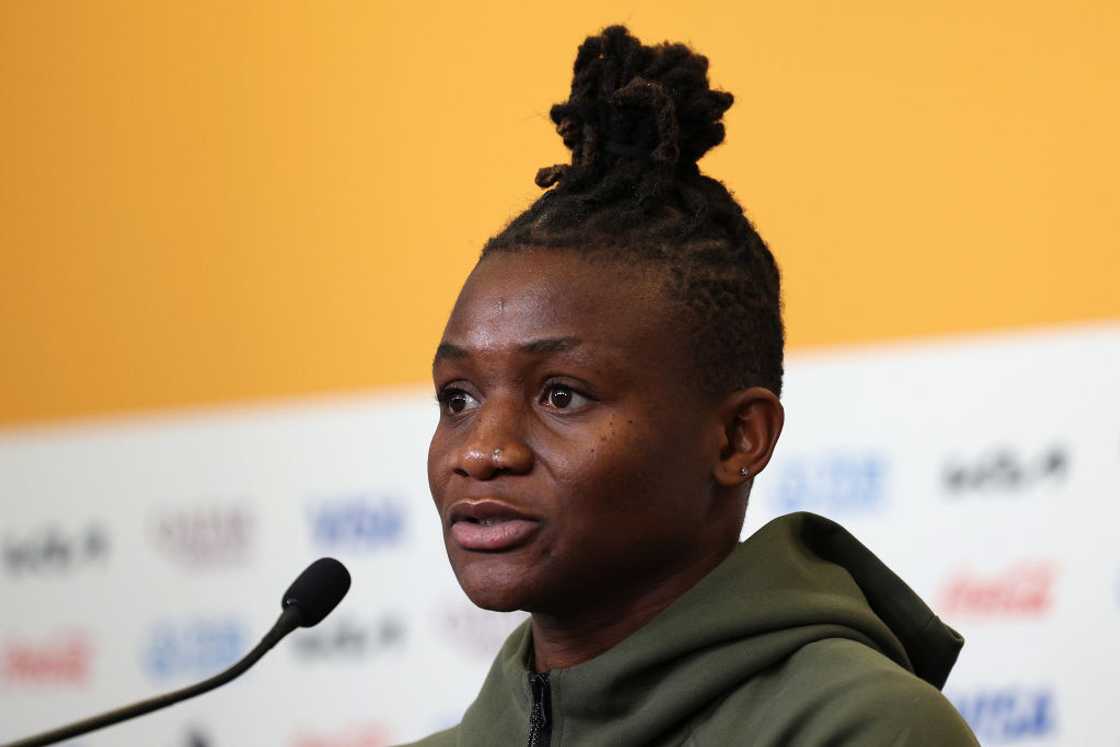 Uchenna Kanu speaks during a press conference