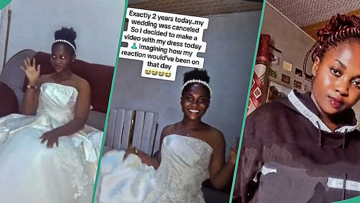 Lady Wears Her Gown to Stay at Home 2 Years after Wedding Was Cancelled, Video Stirs Emotions Online