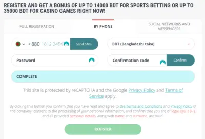 22bet register by phone bangladesh