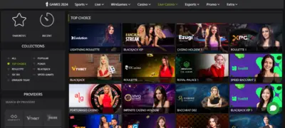 winwinbet live casino