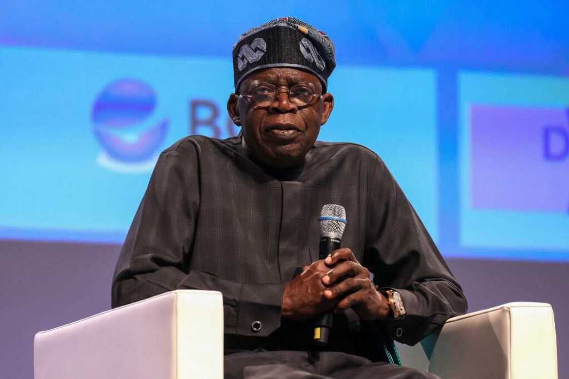 Bola Tinubu attending a press conference