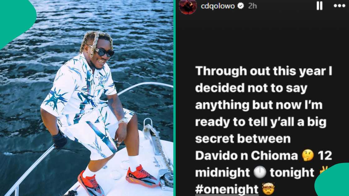 CDQ's posts about spilling Davido and Chioma's secret.