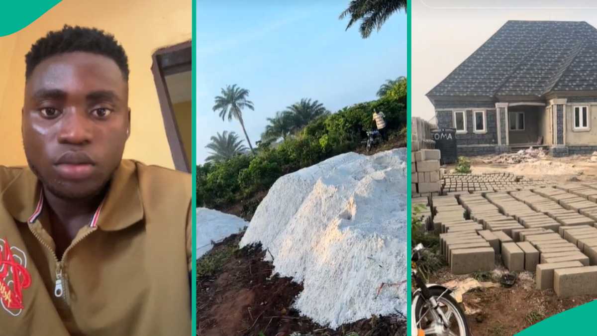 Young Nigerian man builds house, installs POP, furnishes interior to taste