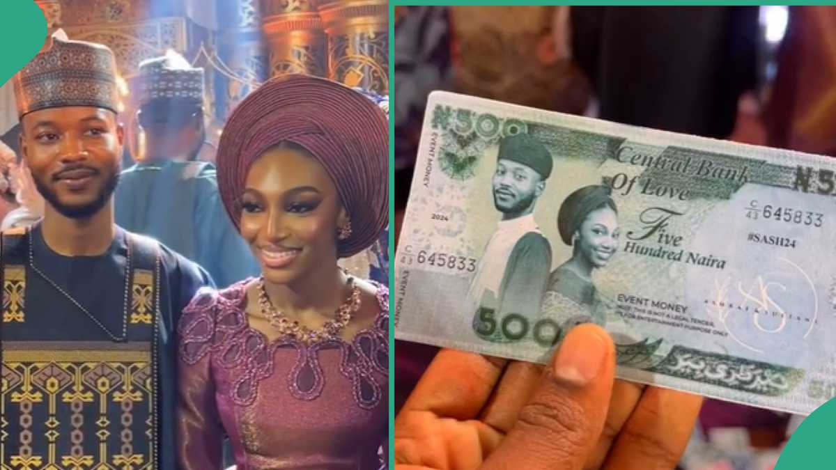 Couple Go Viral After Printing Their Faces on 500 Naira Notes To Spray During Wedding