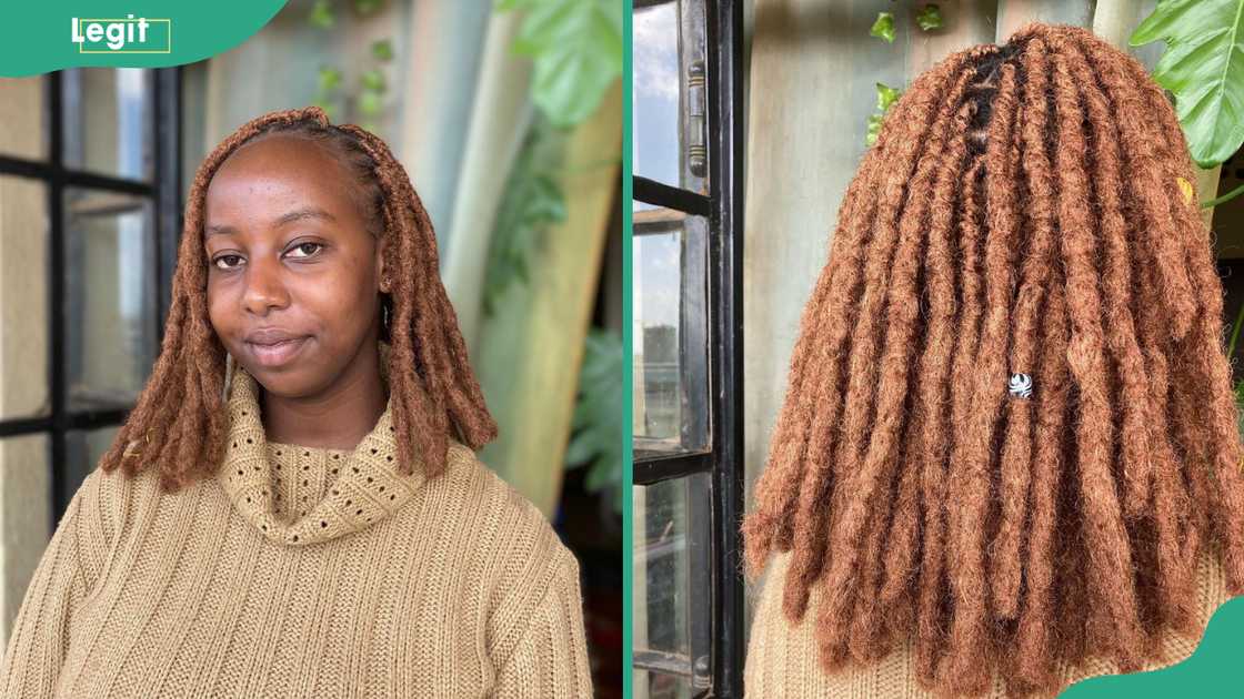 Brown bob faux locs