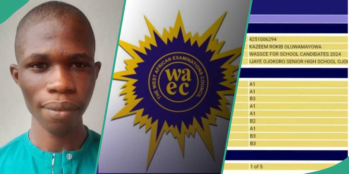 WAEC result of a Nigerian boy who wrote WASSCE in Lagos state