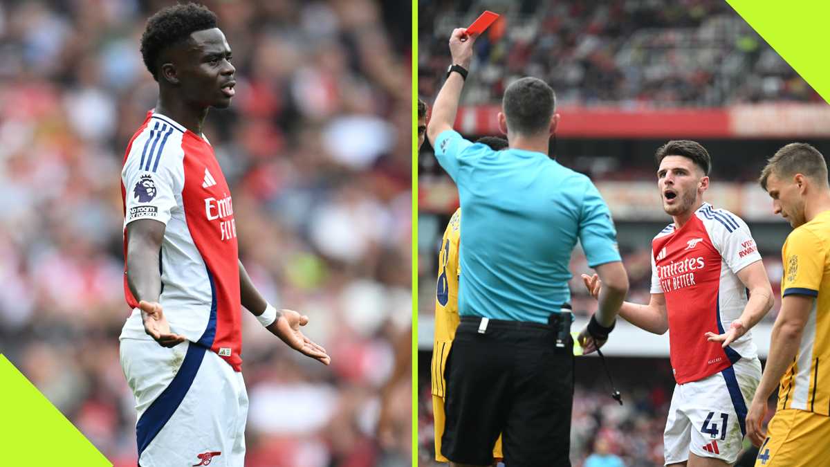 Bukayo Saka Calls Out Referee After Declan Rice Red in Arsenal vs Brighton