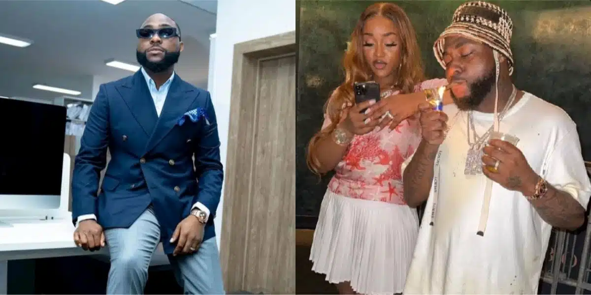 Davido called out for smoking next to his wife, Chioma