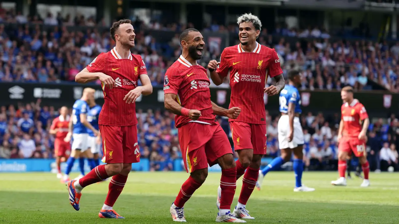 EPL: Jota, Salah On Target As Liverpool Pip Ipswich Town