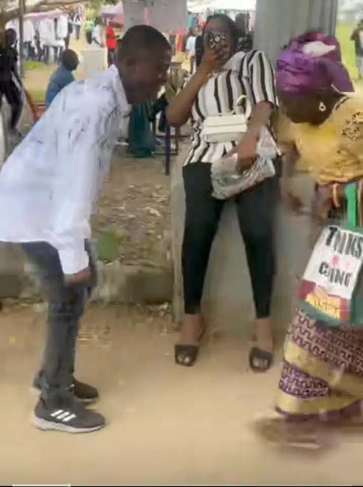 Heartwarming moment as mother celebrates excitedly with son on his sign-out day