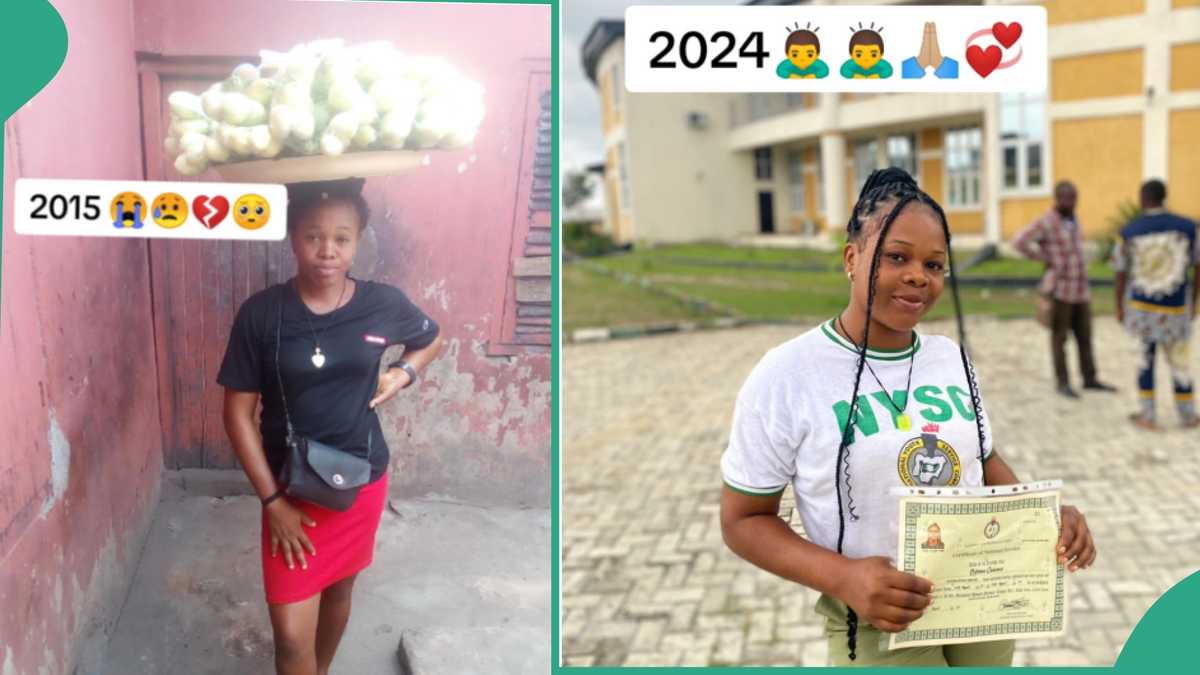 Lady Who Used to Sell Garden Eggs Becomes University Graduate, Goes For National Youth Service Corps