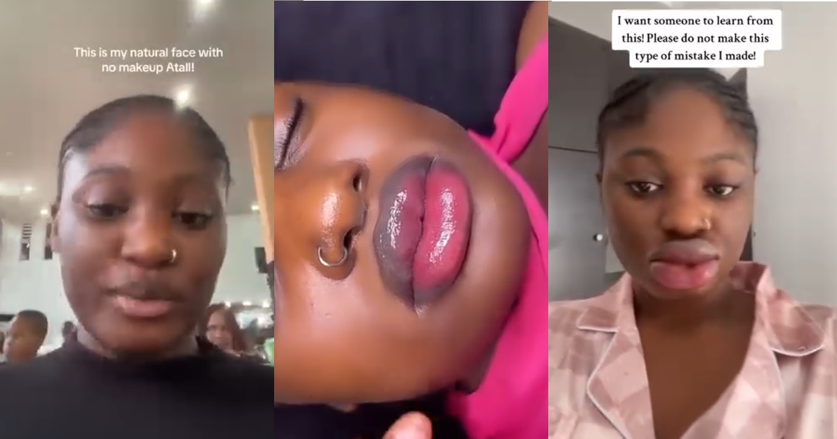 Lady w@rns other girls as she learns pa!nful lesson after going for a lip blush appointment (VIDEO)