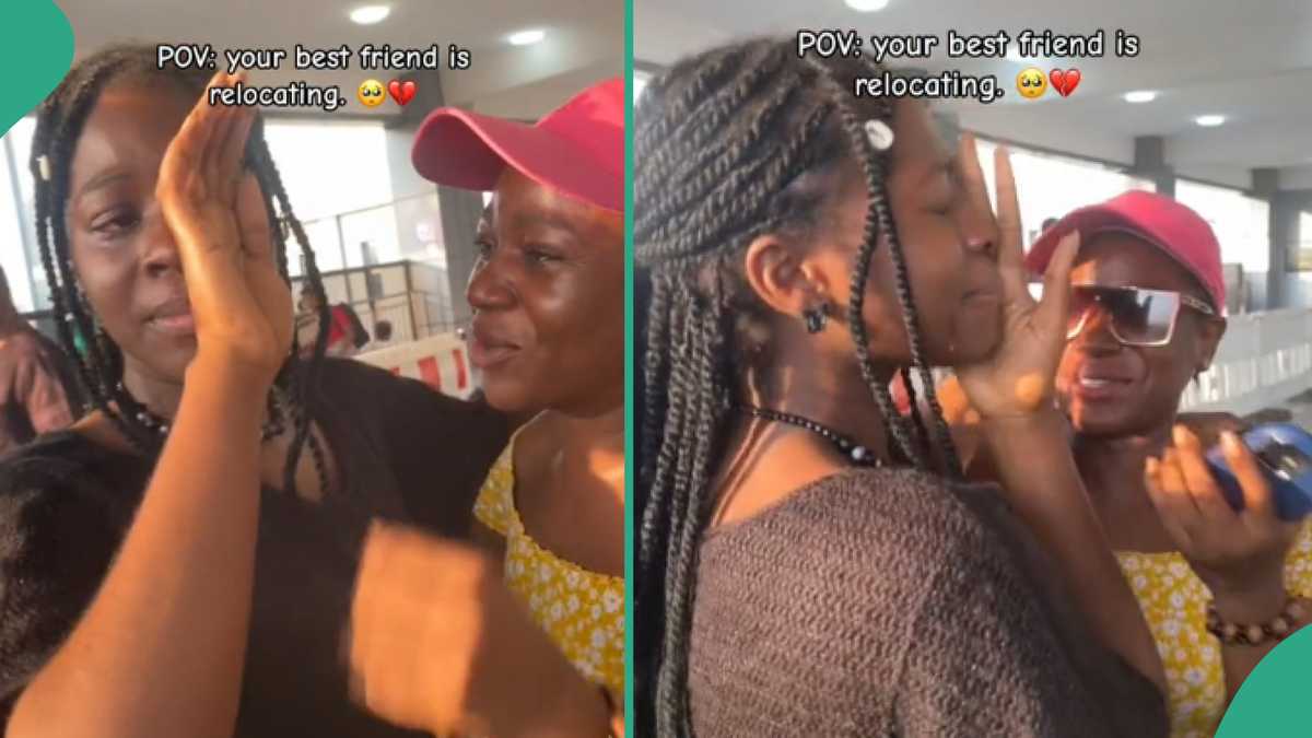 Nigerian Lady Sheds Tears at Airport as Her Best Friend Relocates to Another Country