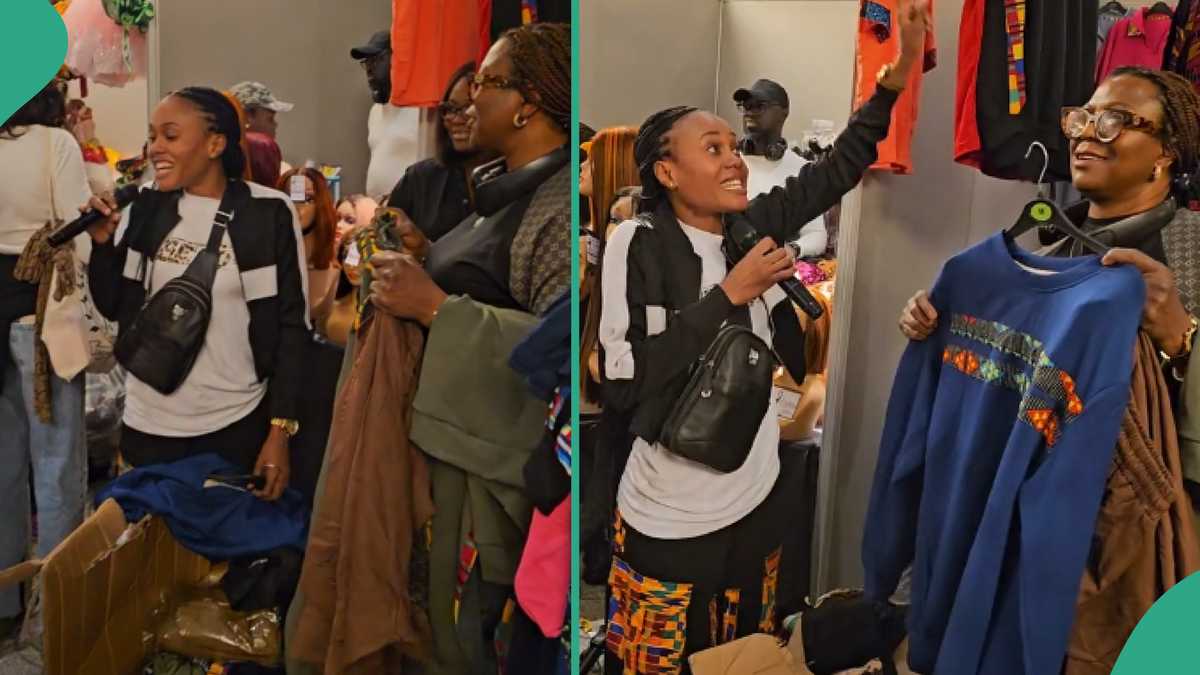 Nigerian Tailor Takes Aba-Made Clothes to London, Markets Them for Sale, Nigerians Hail Her