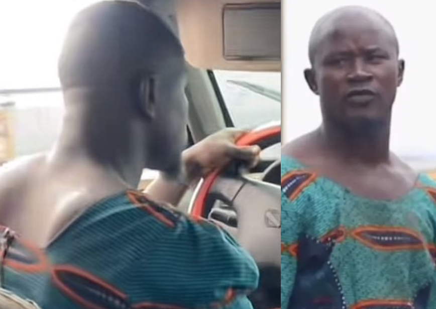 Nigerian taxi driver gives reason for wearing wife's clothes to work