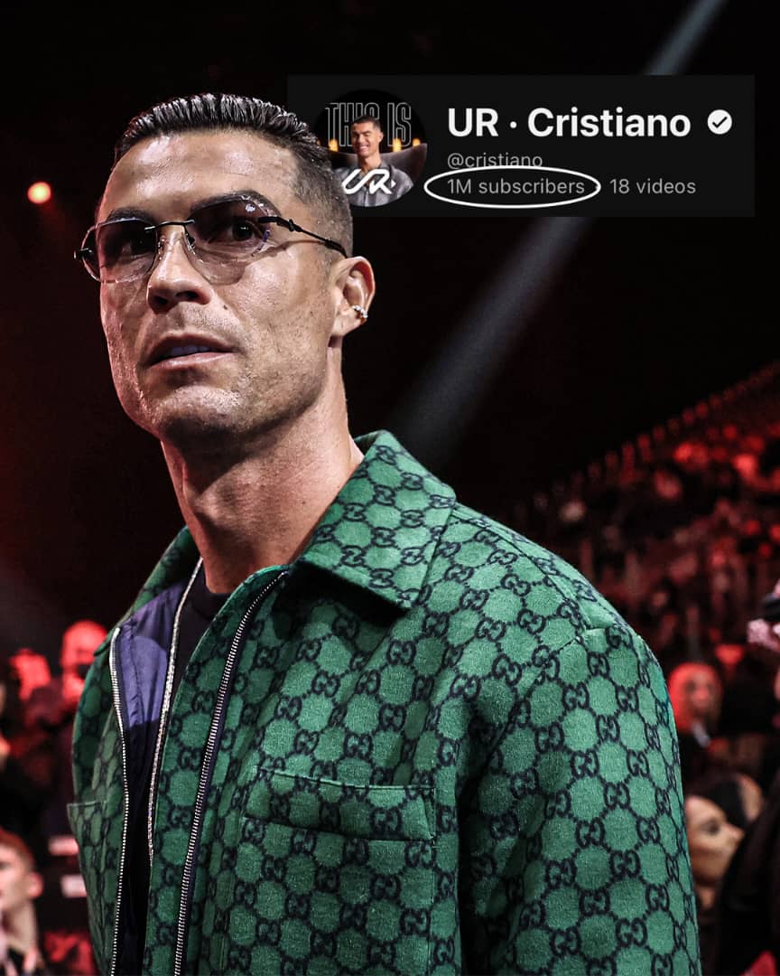 Ronaldo Launches YouTube Channel, Achieves All-time Record 1m Subscribers In An Hour