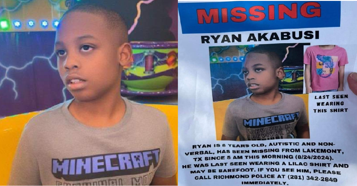 The body of an 8-year-old Nigerian boy, Ryan Akagbusi, was found in a lake in Texas a day after he went missing.