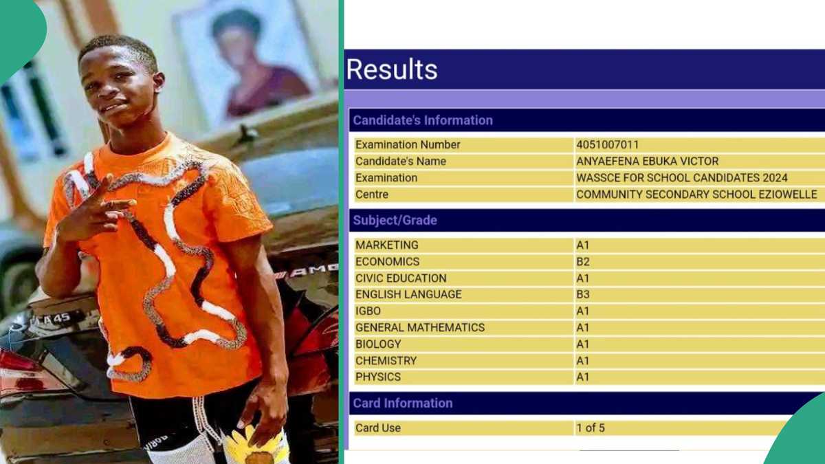 WASSCE 2024: Boy With Outstanding WAEC Result Celebrates As He Scores A1 in 7 Subjects