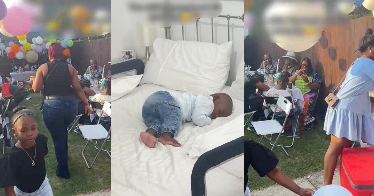 "Did you seek his consent?" – Toddler sleeps at full length after mum spend sleepless night planning his 1st birthday party (WATCH)