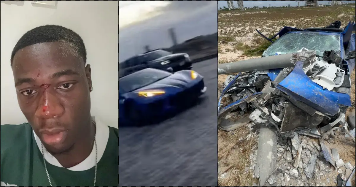 Man crashes N400M sports car in illegal drag race, begs for funds