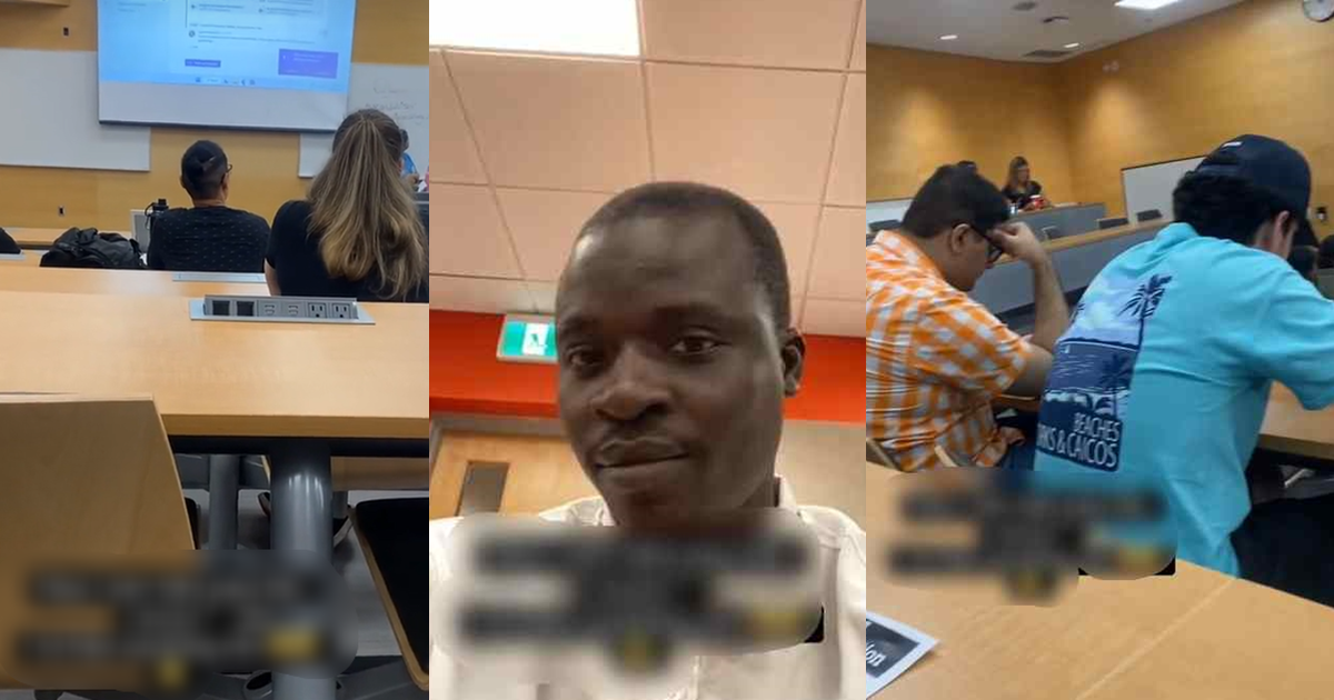 "How I wan take pass this course?" – Nigerian man in diaspora lamǝnts over his inability to comprehend his Caucasian lecturer's accent  (VIDEO)