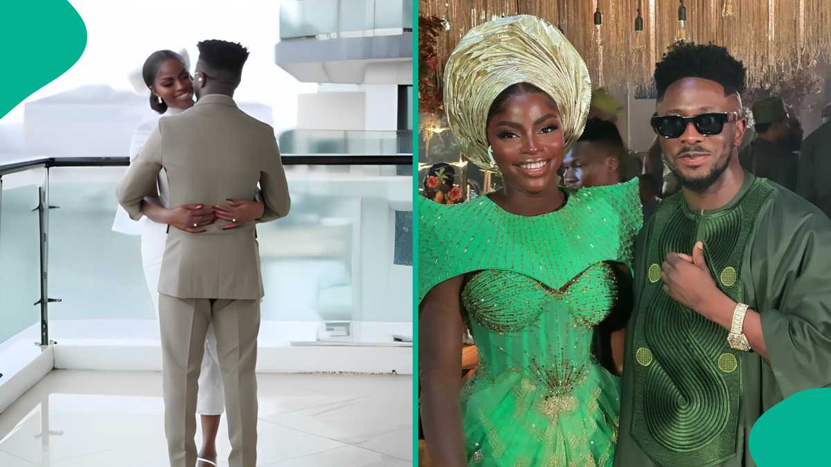 Prudent Gabriel Weds Peterson Okopi In Classy Civil Wedding, Designs Her Outfit: "Blessed Home"