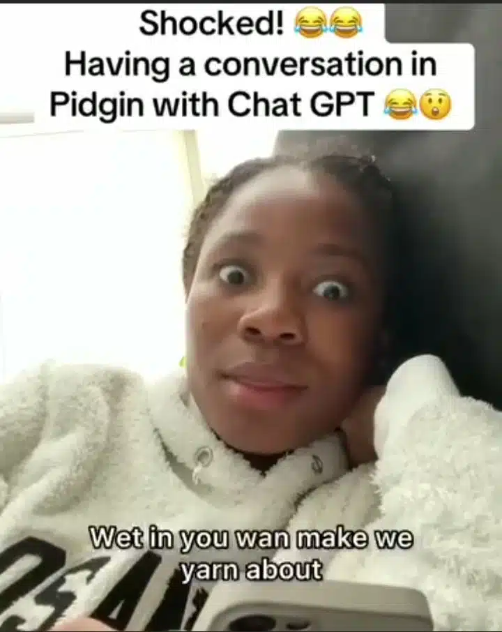 Nigerian Lady conversing with AI GPT 