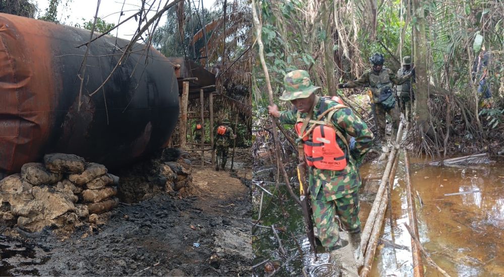 Army Neutralises Vandals, Destroys 13 Illegal Refining Sites In Niger Delta