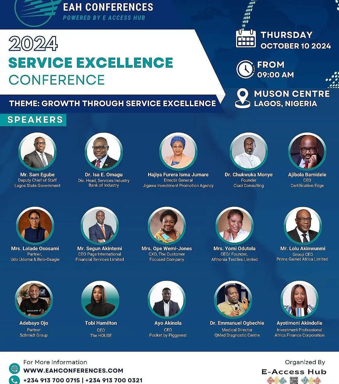 Business leaders to discuss Nigeria’s service sector challenges at 2024 EAH Service Excellence Conference