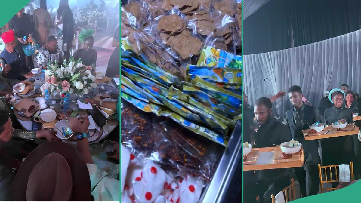 Couple Serve Guests Packaged Garri, Milk and Sugar at Their Wedding, Video Generates Buzz