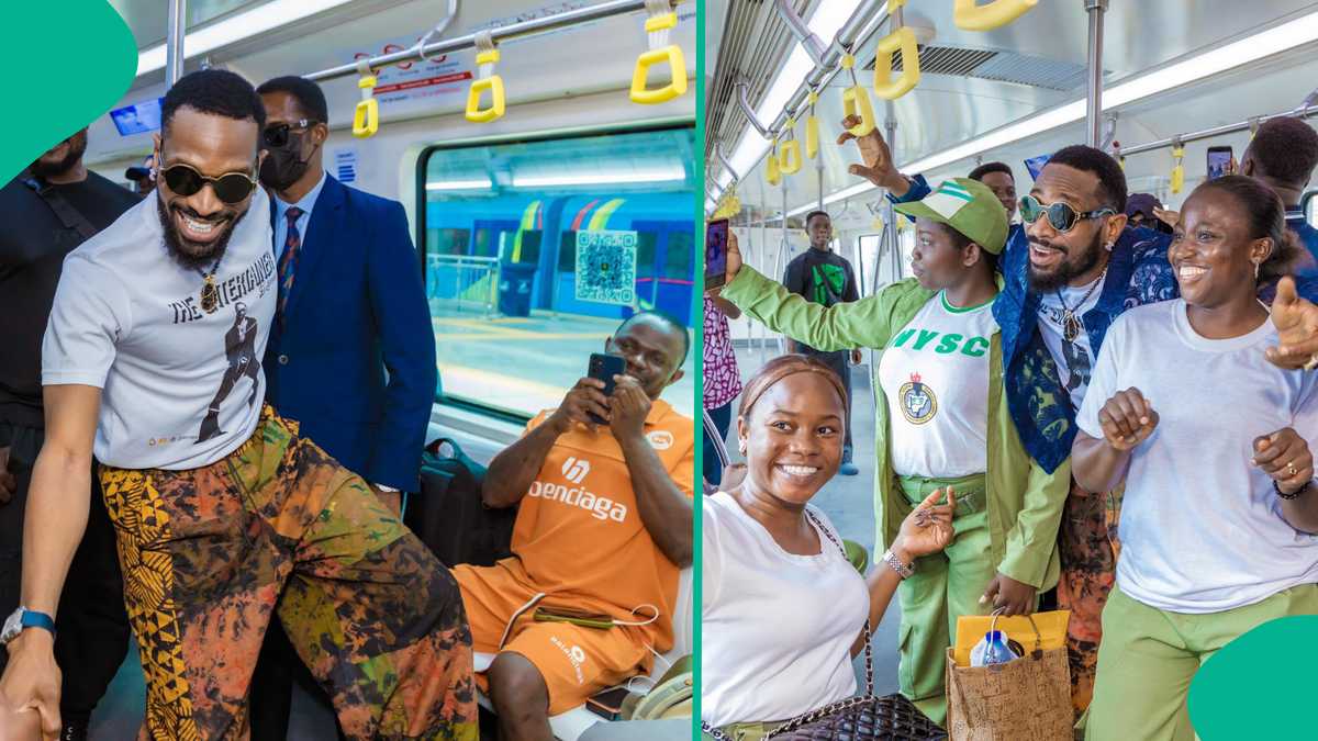 D’banj Boards Lagos’ Train, Electric Bus, Entertains Commuters, Gives Gifts in Sweet Videos