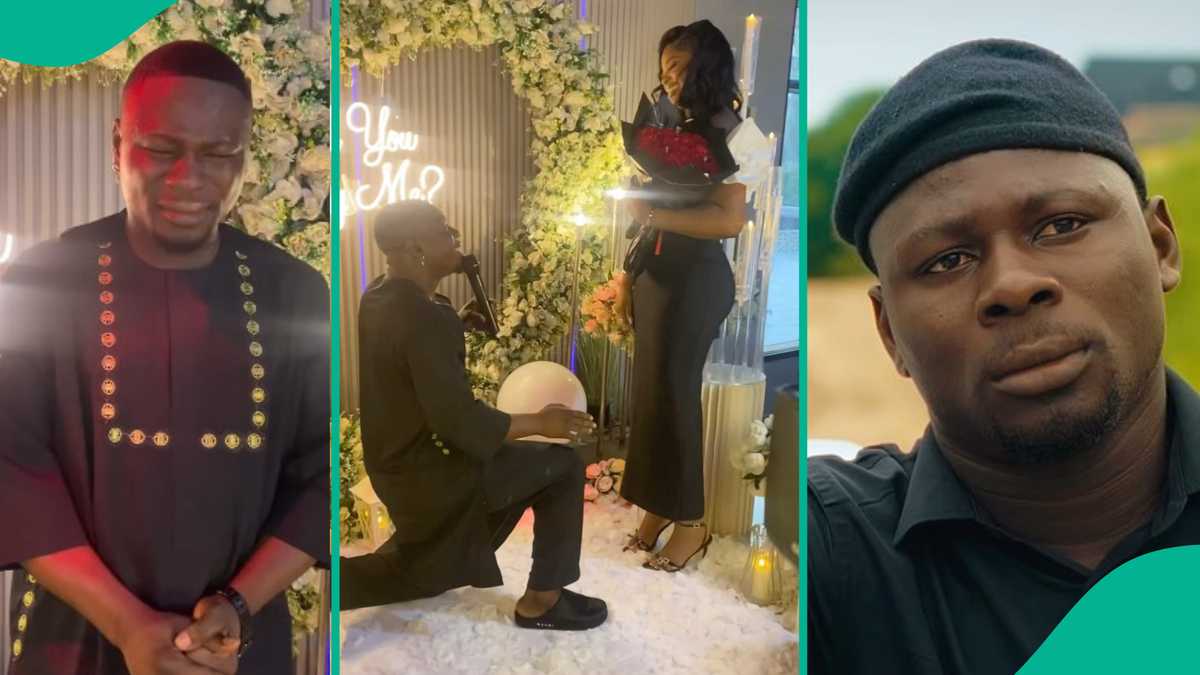 Drama As Kamo State and His Longtime Girlfriend Burst Into Tears During Sweet Proposal, People React