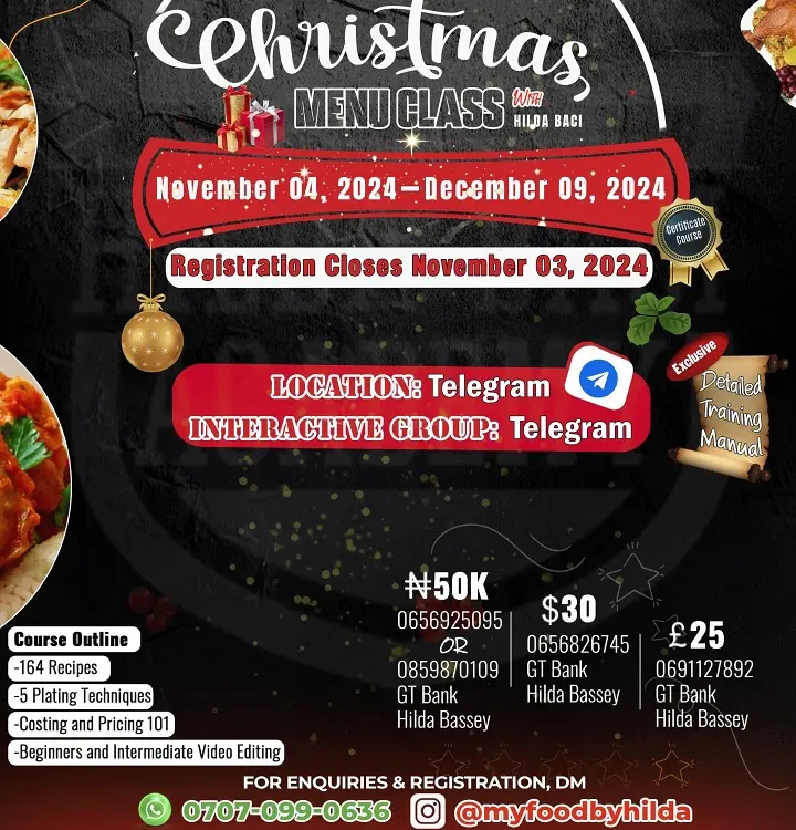 Hilda Baci Academy launches Christmas Menu Cooking Class to empower aspiring chefs