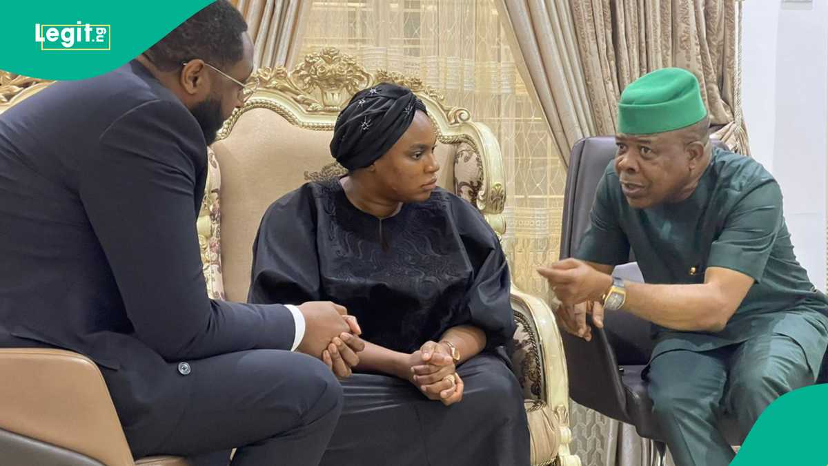 Iwuanyanwu: Emotional Photo as Ihedioha Visits Wife, Son of Late Ohanaeze Ndigbo Leader