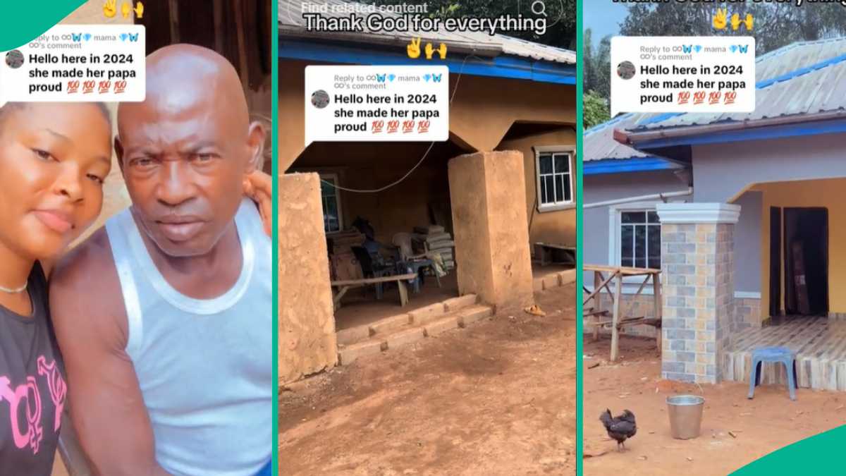 Lady Completes Her Father's House Before Marriage, Makes Family Proud