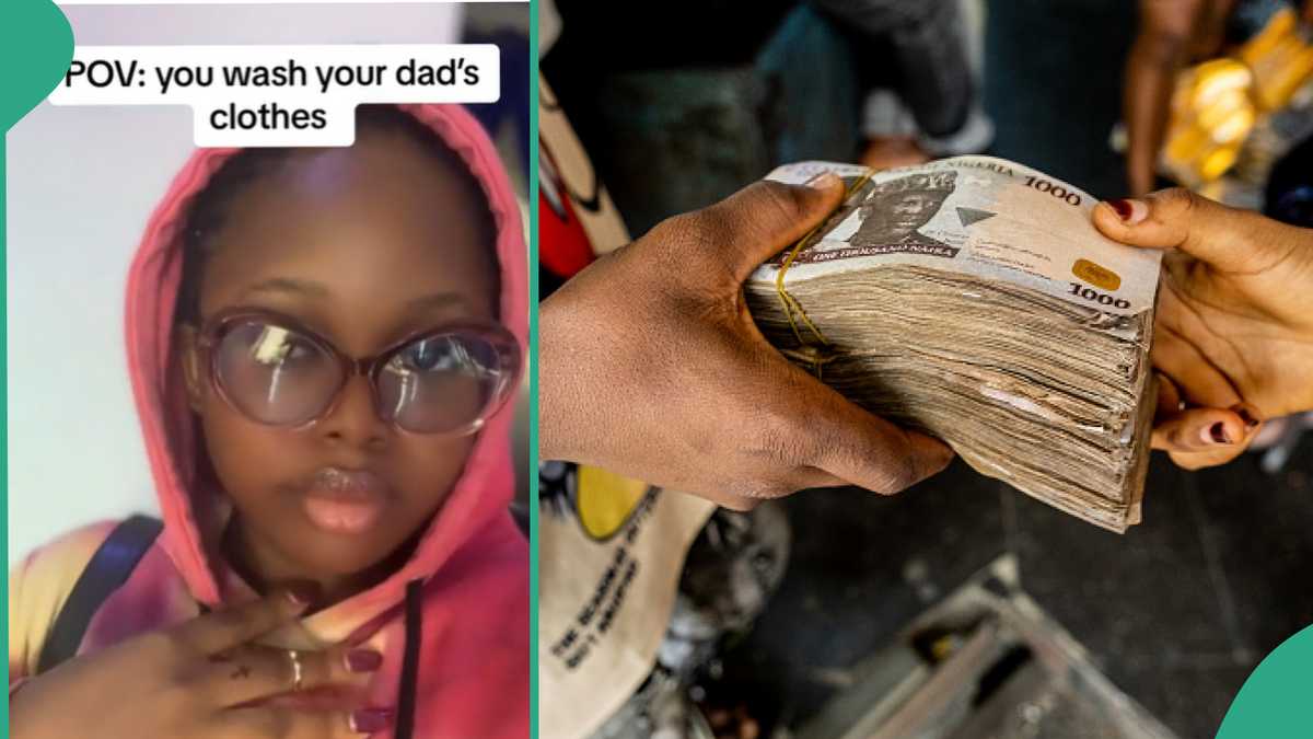 Lady Discovers Plenty Money in Her Father's Pocket While Washing His Clothes For Him