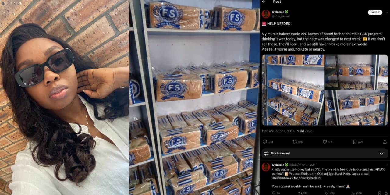 Nigerian lady seeks help as mother bakes 220 loaves for church event on wrong date