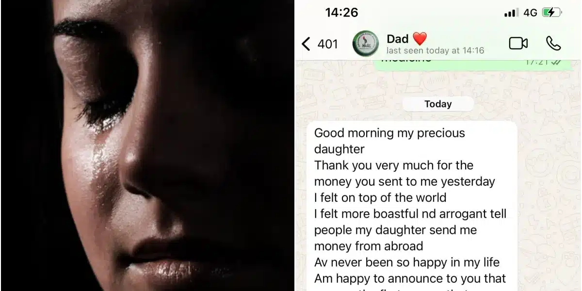 Lady shares father's reaction after gifting him money for the first time