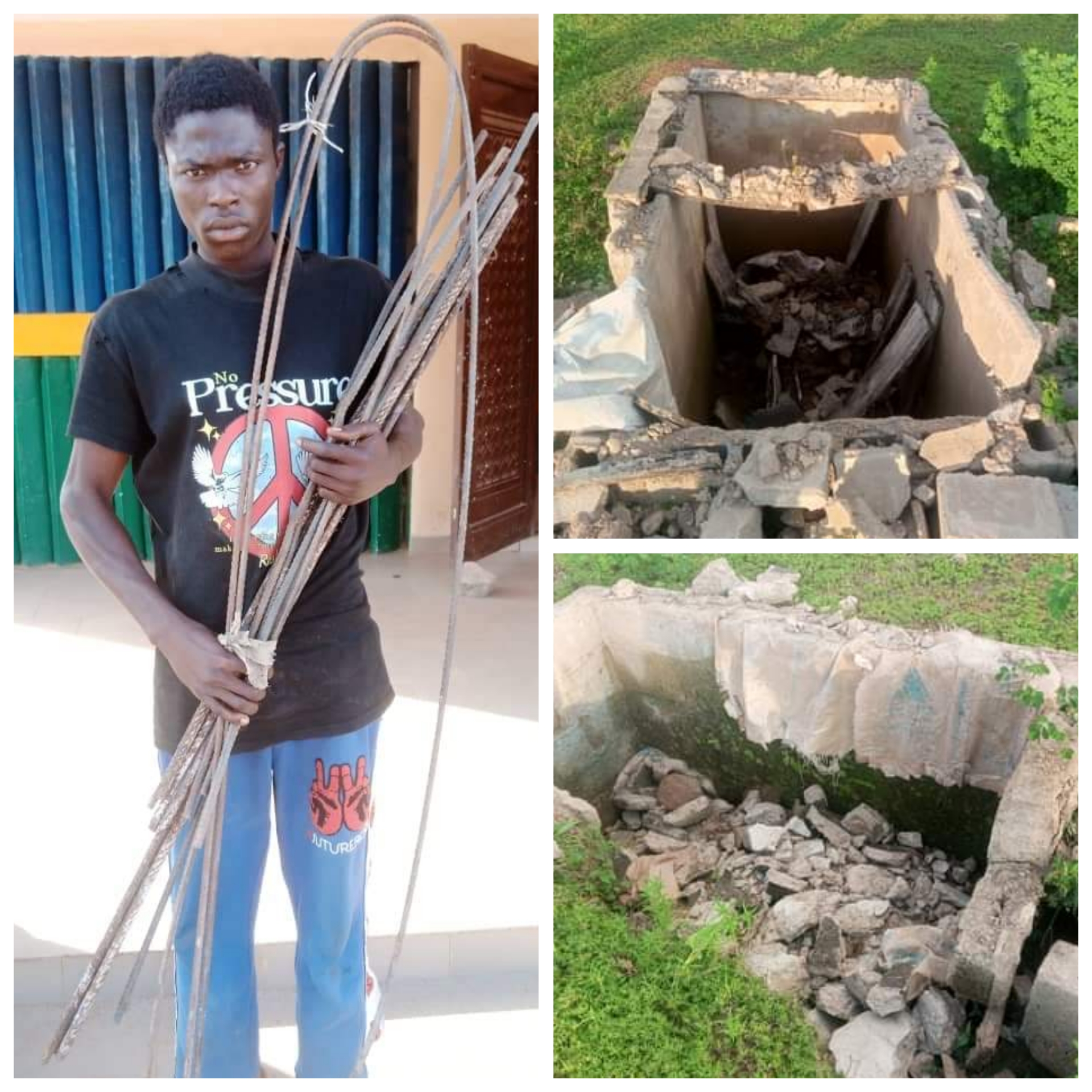 Man destroying graves and stealing iron rods, nabbed